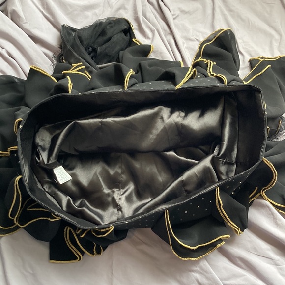 Gorgeous formal starry dress with gold accent in vintage style with lace sleeves - Picture 6 of 6